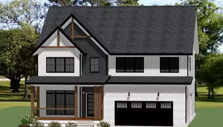 image of 2 story farmhouse plans with porch plan 1248